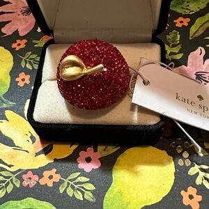 KATE SPADE Dashing Beauty red crystal APPLE ring “just amazing” sz 6 NWT